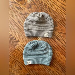 Never Worn: Pair of C.C. Taupe and Gray All Seasons 365 Beanies